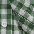 Green Checked Mens Shirt with Short Sleeves